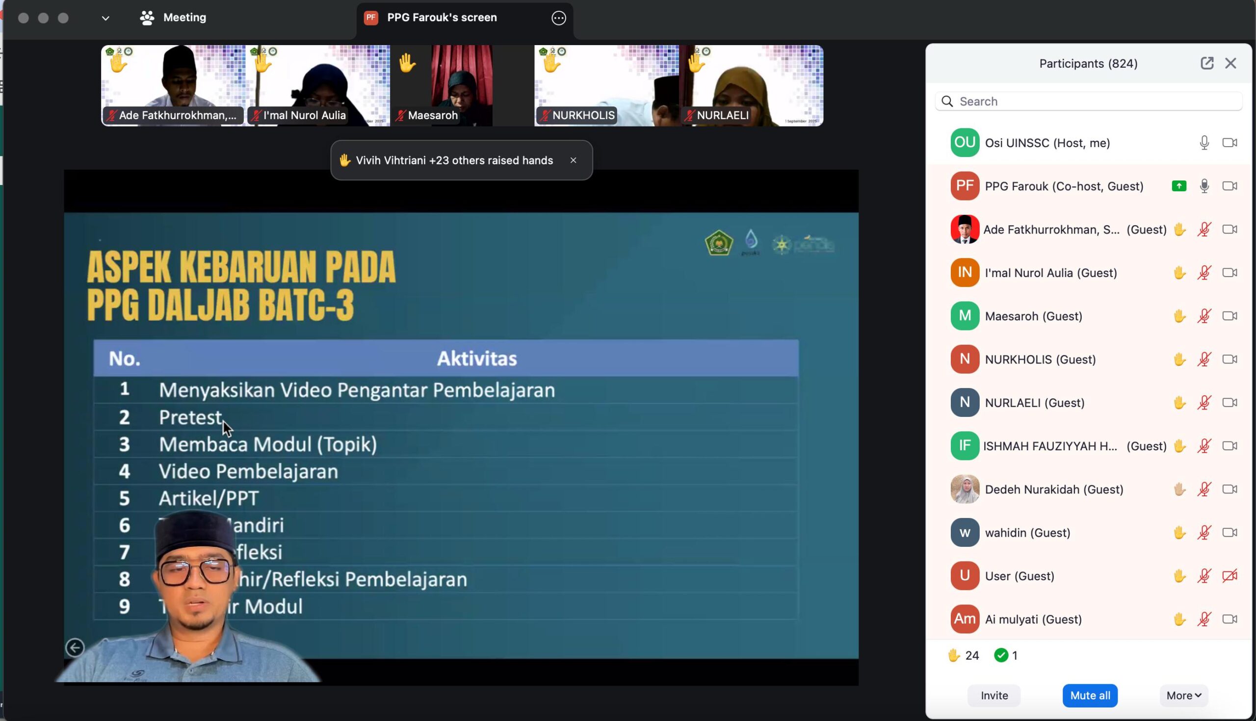 UIN SSC Selenggarakan Sosialisasi LMS untuk Mahasiswa PPG Transformatif Plus